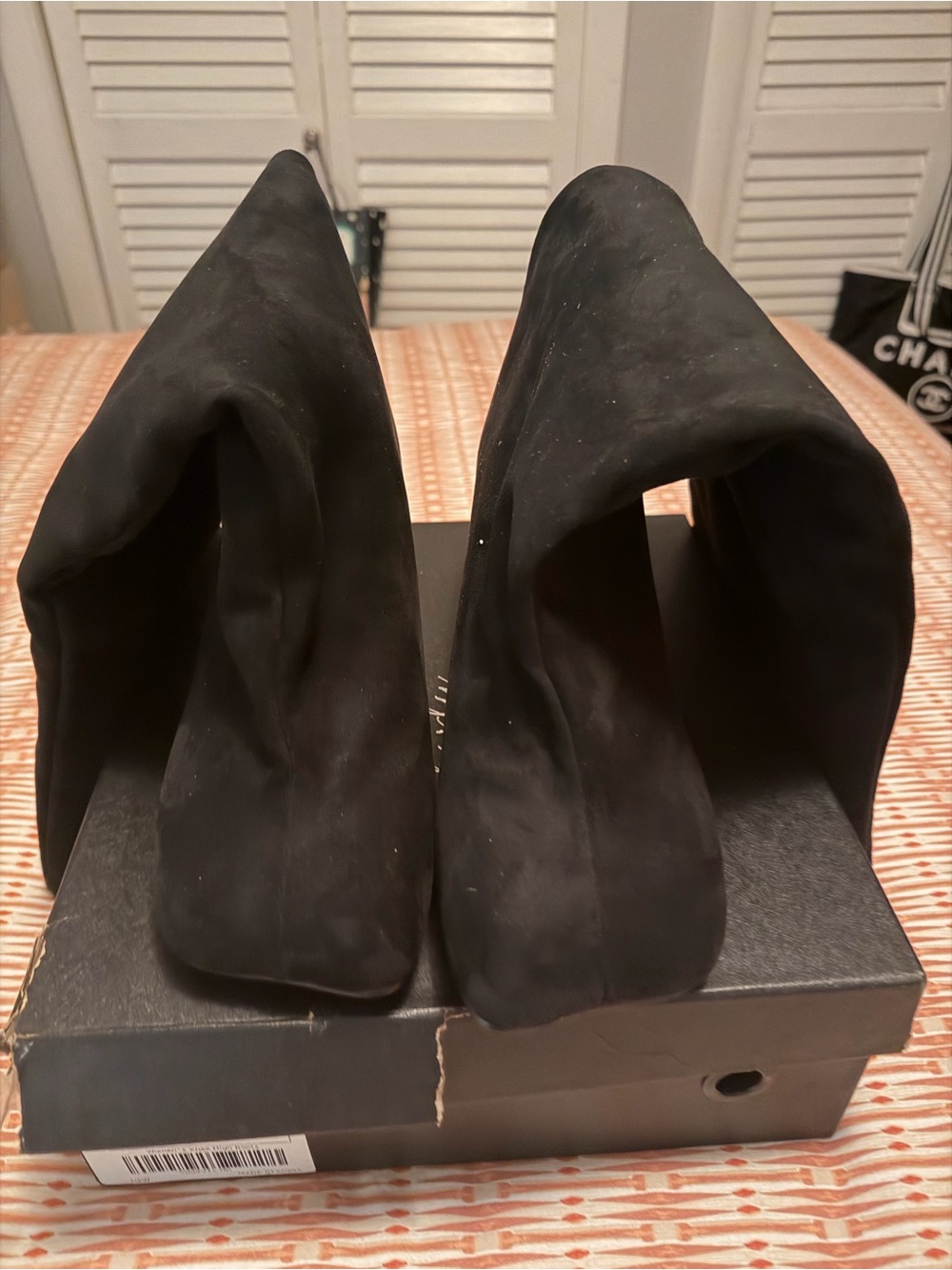 Pointed Black Stretch Sock Ankle Boots